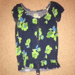 Flowered off the shoulder top